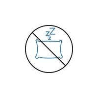 No sleep concept line icon. Simple element illustration. No sleep concept outline symbol design. vector