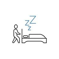 sleepwalking concept line icon. Simple element illustration. sleepwalking concept outline symbol design. vector