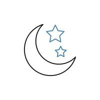 Moon and stars concept line icon. Simple element illustration. Moon and stars concept outline symbol design. vector