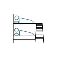 Bunk bed concept line icon. Simple element illustration. Bunk bed concept outline symbol design. vector