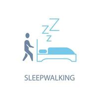 sleepwalking concept line icon. Simple element illustration. sleepwalking concept outline symbol design. vector