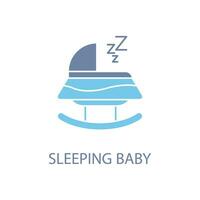 Sleeping baby concept line icon. Simple element illustration. Sleeping baby concept outline symbol design. vector