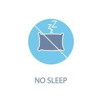 No sleep concept line icon. Simple element illustration. No sleep concept outline symbol design. vector