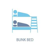 Bunk bed concept line icon. Simple element illustration. Bunk bed concept outline symbol design. vector