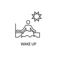 wake up concept line icon. Simple element illustration. wake up concept outline symbol design. vector