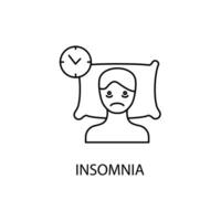 insomnia concept line icon. Simple element illustration. insomnia concept outline symbol design. vector