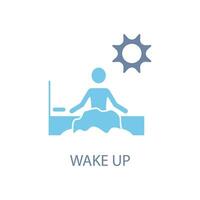 wake up concept line icon. Simple element illustration. wake up concept outline symbol design. vector