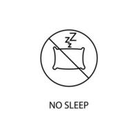 No sleep concept line icon. Simple element illustration. No sleep concept outline symbol design. vector