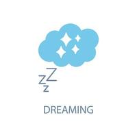 dreaming concept line icon. Simple element illustration. dreaming concept outline symbol design. vector