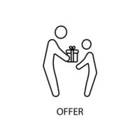 offer concept line icon. Simple element illustration. offer concept outline symbol design. vector