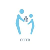 offer concept line icon. Simple element illustration. offer concept outline symbol design. vector