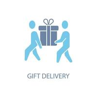 gift delivery concept line icon. Simple element illustration. gift delivery concept outline symbol design. vector
