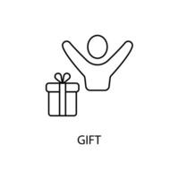 gift concept line icon. Simple element illustration.  gift concept outline symbol design. vector