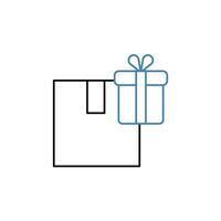 gift box concept line icon. Simple element illustration. gift box concept outline symbol design. vector