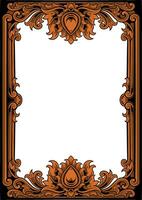 Floral Frame with Ornament carved vector