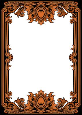 Floral Frame with Ornament carved