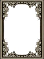 Floral Frame with Ornament carved vector