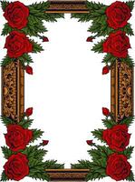 Floral Frame with Ornament carved vector