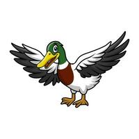 Cute duck cartoon on white background vector