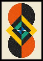 Minimal retro geometric design posters. Contemporary art wall decoration. Geometric shapes poster cover background. vector