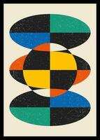 Minimal retro geometric design posters. Contemporary art wall decoration. Geometric shapes poster cover background. vector