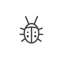 lady bug line  icon vector element design template