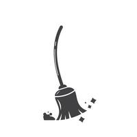 broom icon of cleaner vector illustration design template