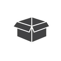 black empty cardboard box open  icon vector element design template