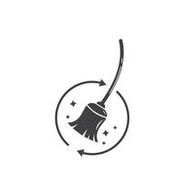 broom and arrow circle icon of sustainable cleaner vector illustration concept design