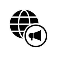 Internet Marketing Icon with globe and megaphone vector