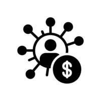 Affiliate Program icon with networks and dollar vector