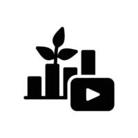 orgánico crecimiento contenido icono con visión vídeo vector