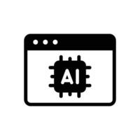 AI Optimization icon with browser and chip vector