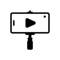 Vlogging icon with smartphone in monopod vector