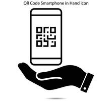 qr código teléfono inteligente en mano icono vector