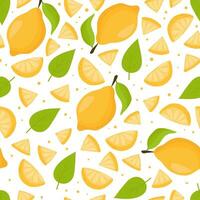 Lemon seamless pattern vector illustration. Summer design