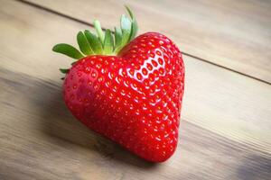 heart shaped strawberry . AI Generated photo