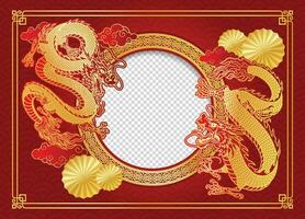 Chinese New Year Background with Blank Space, Year Of Dragon vector