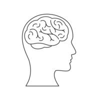 humano cerebro icono. vector ilustración en un blanco antecedentes.