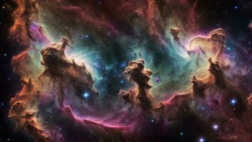 ai generado majestuoso vistoso estrellado espacio galaxia nube nebulosa foto