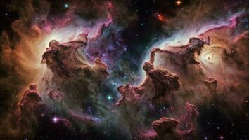 ai generado majestuoso vistoso estrellado espacio galaxia nube nebulosa foto
