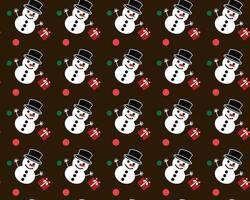 Snowman and Candy Cane Holiday Pattern vector