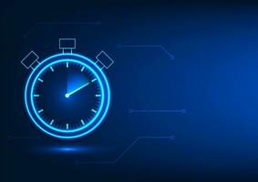 Time technology Stopwatch with circuit It refers to doing business where there is competition every second so that the company can be at the cutting edge of the world and be a fast-growing business. vector