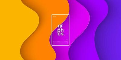 Colorful orange and purple gradient color geometric business banner design. Creative banner design with wave shapes for template. Simple and modern banner. Eps10 vector