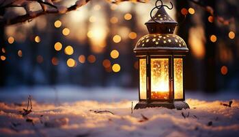 ai generado invierno celebracion brillante Navidad ornamento decora Nevado abeto árbol generado por ai foto
