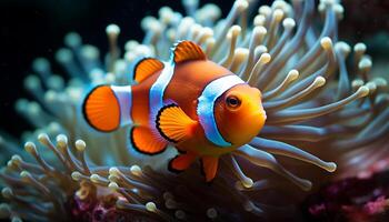 AI generated Underwater beauty fish, reef, nature, animal, water, tropical climate generated by AI photo