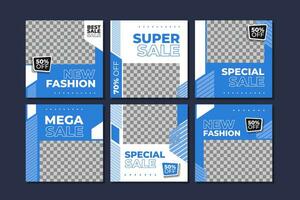 Fashion sale social media posts template design vector