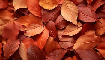 ai generado otoño hoja en antiguo de madera mesa, naturaleza rústico decoración generado por ai foto
