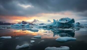 ai generado refrescante bebida hielo cubo derritiendo en vaso de frío agua generado por ai foto