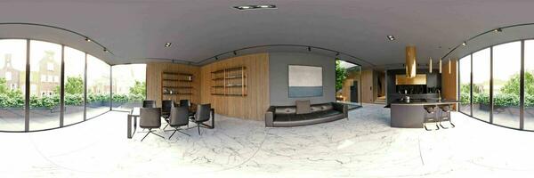 360 panorama of the living interior. photo